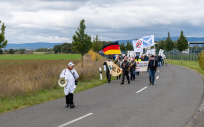 »Friedens­demo« der rechten Ver­schwörungs­szene in Wiesbaden